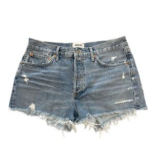 AGOLDE Women's Distressed Denim Shorts - Blue